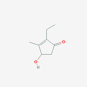 molecular formula C8H12O2 B8684623 2-Ethyl-4-hydroxy-3-methylcyclopent-2-en-1-one CAS No. 61882-63-1
