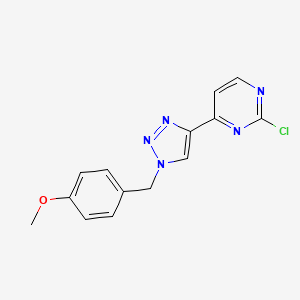 molecular formula C14H12ClN5O B8684648 2-chloro-4-[1-(4-methoxybenzyl)-1H-1,2,3-triazol-4-yl]pyrimidine 