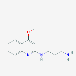 molecular formula C14H19N3O B8684852 1-(4-Ethoxyquinolin-2-yl)propane-1,3-diamine 