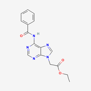 molecular formula C16H15N5O3 B8684859 Ethyl 2-(6-benzamido-9H-purin-9-yl)acetate CAS No. 171406-46-5