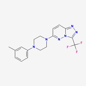 molecular formula C17H17F3N6 B8684890 6-[4-(3-Methylphenyl)piperazin-1-yl]-3-(trifluoromethyl)-[1,2,4]triazolo[4,3-b]pyridazine 