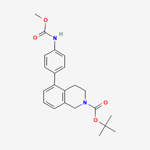 molecular formula C22H26N2O4 B8684985 tert-butyl 5-(4-(methoxycarbonylamino)phenyl)-3,4-dihydroisoquinoline-2(1H)-carboxylate 