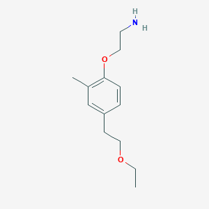 molecular formula C13H21NO2 B8684991 2-[4-(2-Ethoxyethyl)-2-methylphenoxy]ethan-1-amine CAS No. 105742-63-0