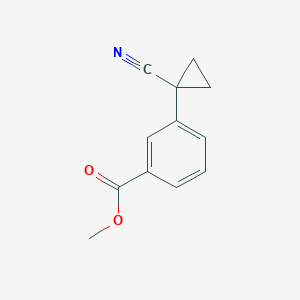 molecular formula C12H11NO2 B8684995 Methyl 3-(1-cyanocyclopropyl)benzoate 