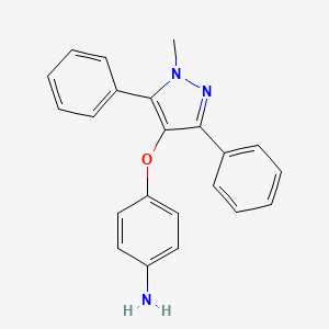 molecular formula C22H19N3O B8685024 4-((1-Methyl-3,5-diphenyl-1H-pyrazol-4-yl)oxy)aniline CAS No. 60628-10-6