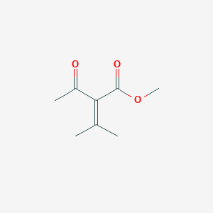 molecular formula C8H12O3 B8685052 Methyl 2-acetyl-3-methylbut-2-enoate CAS No. 35491-51-1