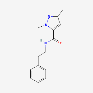 molecular formula C14H17N3O B8685054 1,3-Dimethyl-N-phenethyl-1H-pyrazole-5-carboxamide 