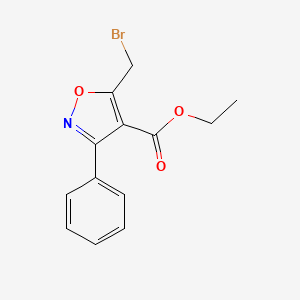 molecular formula C13H12BrNO3 B8685127 5-Bromomethyl-3-phenyl-isoxazole-4-carboxylic acid ethyl ester 