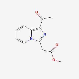 molecular formula C12H12N2O3 B8685155 (1-Acetyl-imidazo[1,5-a]pyridin-3-yl)-acetic acid methyl ester 