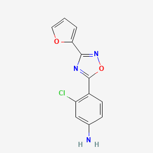 molecular formula C12H8ClN3O2 B8685195 5-(4-Amino-2-chlorophenyl)-3-(2-furanyl)-1,2,4-oxadiazole 