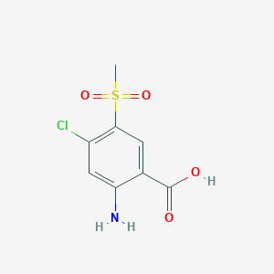 molecular formula C8H8ClNO4S B8685221 2-Amino-4-chloro-5-methylsulphonylbenzoic acid 