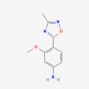 molecular formula C10H11N3O2 B8685305 3-Methoxy-4-(3-methyl-1,2,4-oxadiazol-5-YL)aniline 