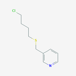 molecular formula C10H14ClNS B8685388 Pyridine, 3-[[(4-chlorobutyl)thio]methyl]- CAS No. 82081-64-9