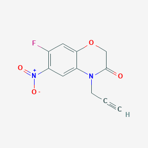 B8685439 7-Fluoro-6-nitro-4-(prop-2-yn-1-yl)-2H-1,4-benzoxazin-3(4H)-one CAS No. 103361-40-6