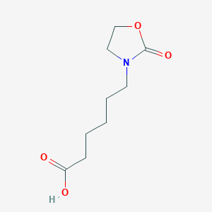 molecular formula C9H15NO4 B8685458 3-Oxazolidinehexanoic acid, 2-oxo- 