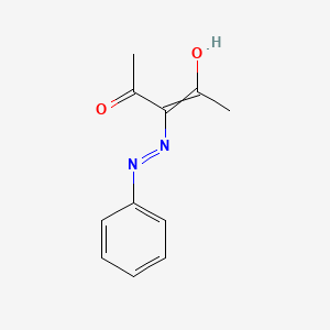 molecular formula C11H12N2O2 B8685487 3-(2-phenylhydrazono)pentane-2,4-dione 