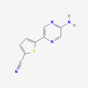 molecular formula C9H6N4S B8685492 5-(5-Amino-pyrazin-2-yl)-thiophene-2-carbonitrile 