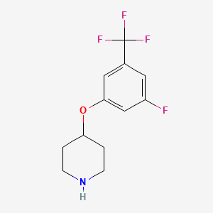 molecular formula C12H13F4NO B8685506 4-(3-Fluoro-5-(trifluoromethyl)phenoxy)piperidine 