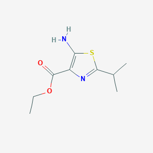 molecular formula C9H14N2O2S B8685582 Ethyl 5-amino-2-isopropyl-1,3-thiazole-4-carboxylate 