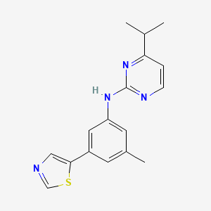 molecular formula C17H18N4S B8685657 4-isopropyl-N-(3-methyl-5-(thiazol-5-yl)phenyl)pyrimidin-2-amine 