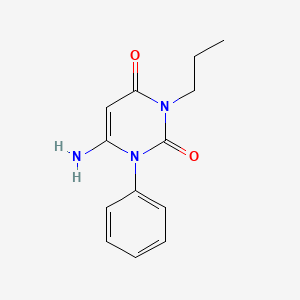 molecular formula C13H15N3O2 B8685769 6-Amino-1-phenyl-3-propylpyrimidine-2,4(1H,3H)-dione CAS No. 176370-51-7