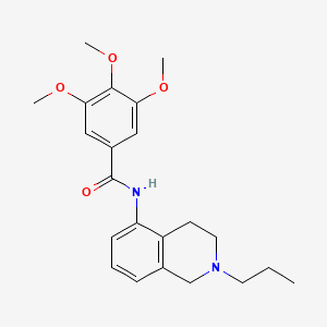 molecular formula C22H28N2O4 B8685886 Benzamide, N-(1,2,3,4-tetrahydro-2-propylisoquinolin-5-yl)-3,4,5-trimethoxy- CAS No. 37481-31-5