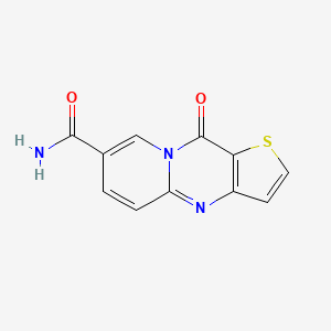 molecular formula C11H7N3O2S B8685953 10-oxo-10H-pyrido[1,2-a]thieno[3,2-d]pyrimidine-7-carboxamide 