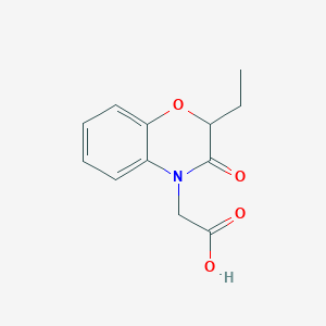 molecular formula C12H13NO4 B8686024 2-(2-Ethyl-3-oxo-2H-benzo[b][1,4]oxazin-4(3H)-yl)acetic Acid 