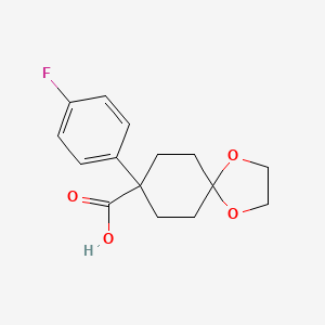 molecular formula C15H17FO4 B8686033 1,4-Dioxaspiro[4.5]decane-8-carboxylic acid, 8-(4-fluorophenyl)- CAS No. 56327-03-8