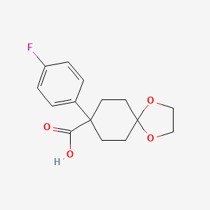 molecular formula C15H17FO4 B8686033 8-(4-FLUOROPHENYL)-1,4-DIOXASPIRO[4.5]DECANE-8-CARBOXYLIC ACID CAS No. 56327-03-8