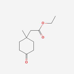 molecular formula C11H18O3 B8686055 Ethyl 2-(1-methyl-4-oxocyclohexyl)acetate 