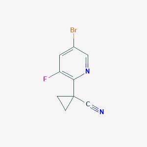 molecular formula C9H6BrFN2 B8686065 Cyclopropanecarbonitrile, 1-(5-bromo-3-fluoro-2-pyridinyl)- 