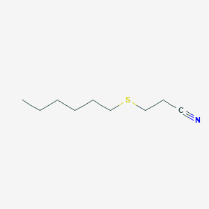 molecular formula C9H17NS B8686144 Propanenitrile, 3-(hexylthio)- CAS No. 62508-39-8