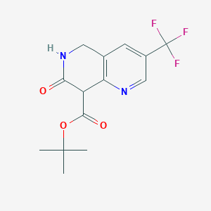 molecular formula C14H15F3N2O3 B8686148 Tert-butyl 7-oxo-3-(trifluoromethyl)-5,6,7,8-tetrahydro-1,6-naphthyridine-8-carboxylate 