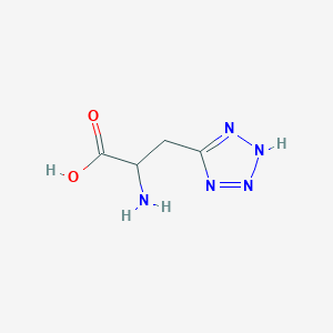 molecular formula C4H7N5O2 B8686153 2-amino-3-(2H-tetrazol-5-yl)propanoic acid CAS No. 89765-60-6