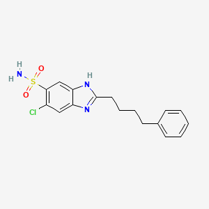 molecular formula C17H18ClN3O2S B8686169 5-Chloro-2-(4-phenylbutyl)-1H-benzimidazole-6-sulfonamide CAS No. 89725-37-1