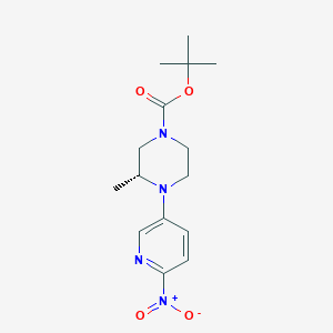 molecular formula C15H22N4O4 B8686198 tert-butyl (3R)-3-methyl-4-(6-nitro-3-pyridyl)piperazine-1-carboxylate 