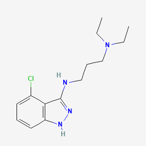 molecular formula C14H21ClN4 B8686218 1,3-Propanediamine,n3-(4-chloro-1h-indazol-3-yl)-n1,n1-diethyl- CAS No. 88944-59-6