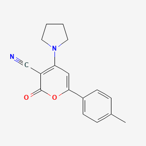 6-(4-Methylphenyl)-2-oxo-4-(pyrrolidin-1-yl)-2H-pyran-3-carbonitrile