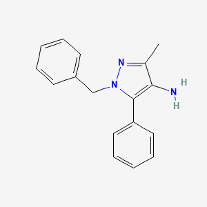 molecular formula C17H17N3 B8686307 1-Benzyl-3-methyl-5-phenyl-1H-pyrazol-4-amine CAS No. 824969-24-6