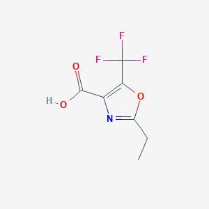 molecular formula C7H6F3NO3 B8686340 4-Oxazolecarboxylicacid,2-ethyl-5-(trifluoromethyl)- 