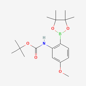 molecular formula C18H28BNO5 B8686345 Tert-butyl 5-methoxy-2-(4,4,5,5-tetramethyl-1,3,2-dioxaborolan-2-yl)phenylcarbamate 