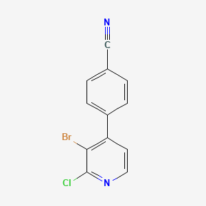 molecular formula C12H6BrClN2 B8686395 4-(3-Bromo-2-chloropyridin-4-yl)benzonitrile CAS No. 917969-36-9