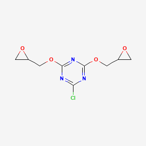 molecular formula C9H10ClN3O4 B8686431 2-Chloro-4,6-bis[(oxiran-2-yl)methoxy]-1,3,5-triazine CAS No. 126972-11-0