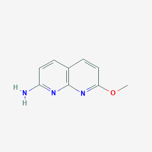 molecular formula C9H9N3O B8686504 7-methoxy-1,8-Naphthyridin-2-amine CAS No. 53788-35-5