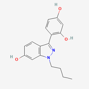 molecular formula C17H18N2O3 B8686513 4-(1-butyl-6-hydroxy-1H-indazol-3-yl)benzene-1,3-diol CAS No. 680610-77-9