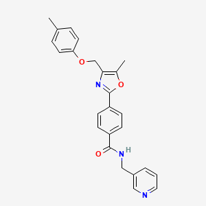 molecular formula C25H23N3O3 B8686537 4-(5-methyl-4-(p-tolyloxymethyl)oxazol-2-yl)-N-(pyridin-3-ylmethyl)benzamide 