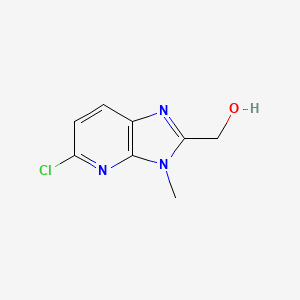 molecular formula C8H8ClN3O B8686558 5-Chloro-2-hydroxymethyl-3-methylimidazo[5,4-b]pyridine CAS No. 172648-10-1