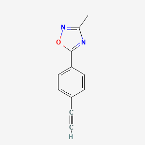 molecular formula C11H8N2O B8686600 5-(4-Ethynylphenyl)-3-methyl-1,2,4-oxadiazole 