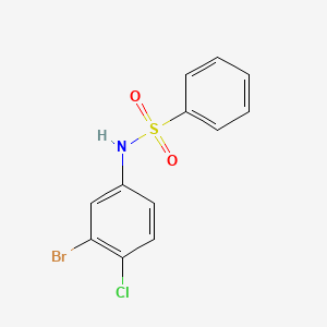 molecular formula C12H9BrClNO2S B8686614 N-(3-Bromo-4-chlorophenyl)benzenesulfonamide 